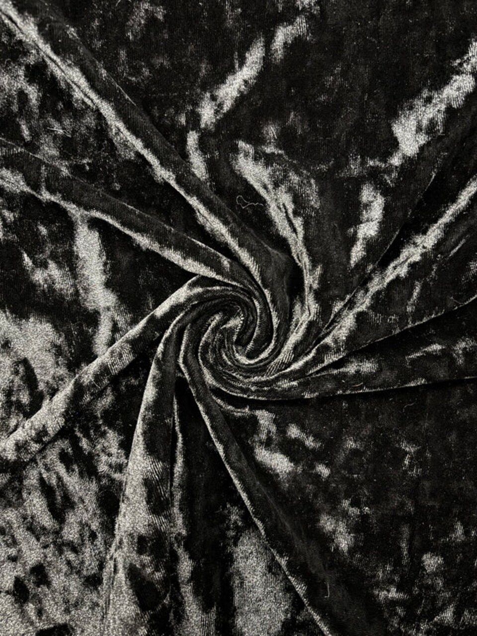 1 Yard 4-Way Stretch Black Crushed Velvet Fabric Multipurpose 36" x 60"